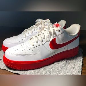 White and Red Nike Air Force 1’s ; Brand New